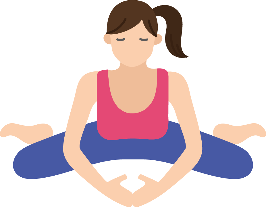 The woman is in the flat frog pose. The woman is kneeling forward with her hands placed together. 